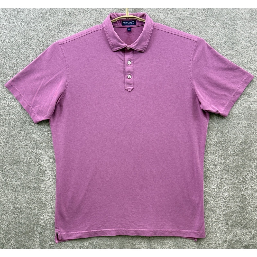 Peter Millar Crown Crafted Polo Shirt Mens Large Pink Tailored Golf Performance
